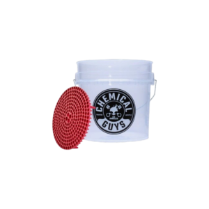 Chemical Guys Bucket - Beyaz Yıkama Kovası Seti -  ( CG Kova + PA Kırmızı Dirt Trap Süzgeç )