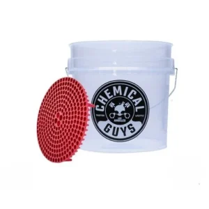 Chemical Guys Bucket - Beyaz Yıkama Kovası Seti -  ( CG Kova + PA Kırmızı Dirt Trap Süzgeç )