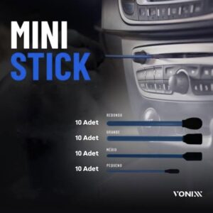 VONİXX Temizlik ve Detaylandırma için Mini Sünger Uçlu Çubuk Seti – Yuvarlak - 40 Adet
