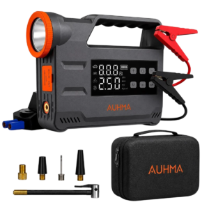 AUHMA A9933 4'ü 1 Arada Akü Takviye 12.000 Mah Şarjlı Hava Pompası | Powerbank & Dijital Fener