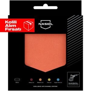 Nasiol Özel Hava Kanallı Polisaj Süngeri/Pedi-Orta,Ağır Çizik Giderici-150mm-Turuncu 10'lu Set (Kolili)