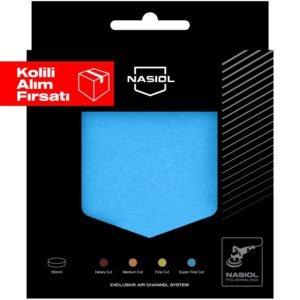 Nasiol Özel Hava Kanallı Polisaj Süngeri/Pedi-En Hafif Çizik/Hare Giderici-150mm-Mavi 10'lu Set (Kolili)