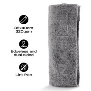Nasiol Wipe&Buff Mikrofiber Seramik Kaplama Detailing Bezi 10'lu-Açık Gri-35x40cm-320gsm