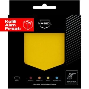Nasiol Özel Hava Kanallı Polisaj Süngeri/Pedi-Hafif Çizik Giderici-150mm-Sarı 10'lu Set (Kolili)